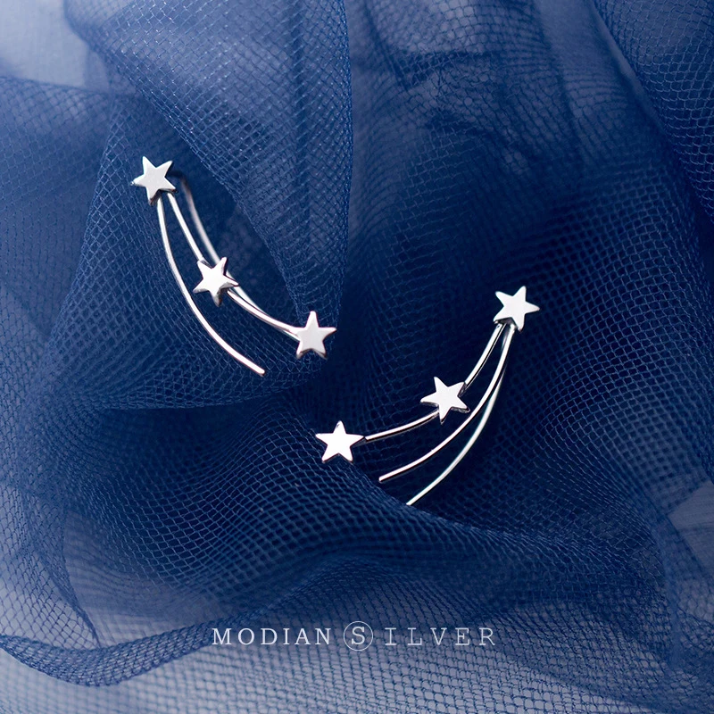 Modian горячая Распродажа Настоящее серебро 925 проба звезды линия модная шпилька серьги Подвески простые для женщин S925 серебряные ювелирные изделия