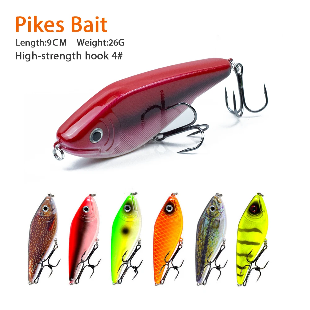 Рыболовная приманка Jerkbait для щуки ловли 90 мм/26 г медленно тонущий воблер