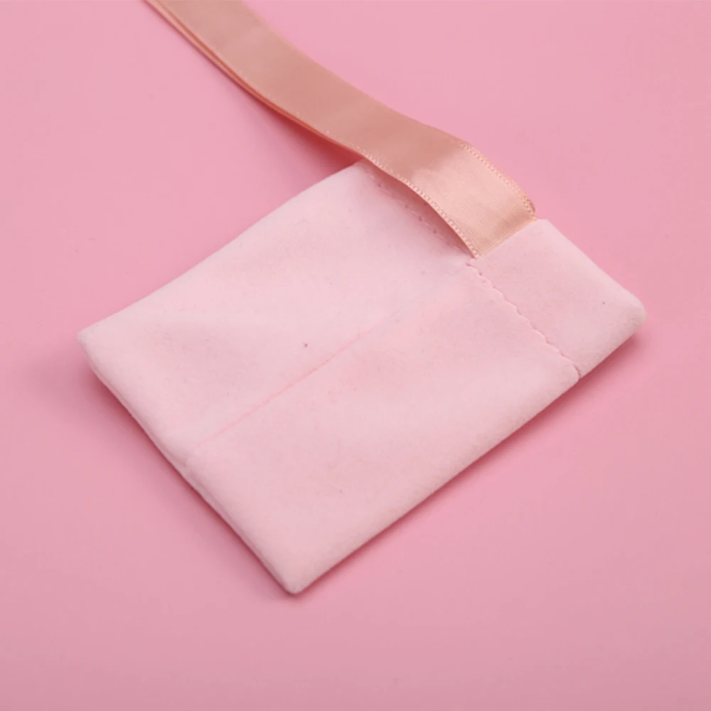 50Pcs Pink Jewelry Packaging Pouch Flannel Velvet Wedding Party Drawstring Storage Bags Personalized Custom Logo