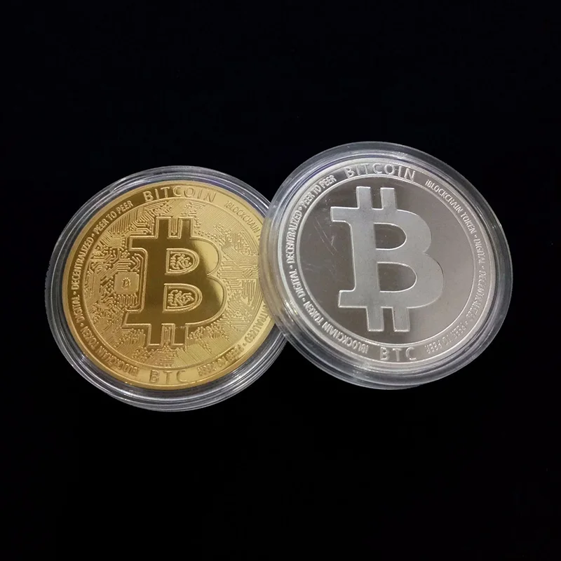 Биткоин монета криптовалюта художественная коллекция Позолоченные физические