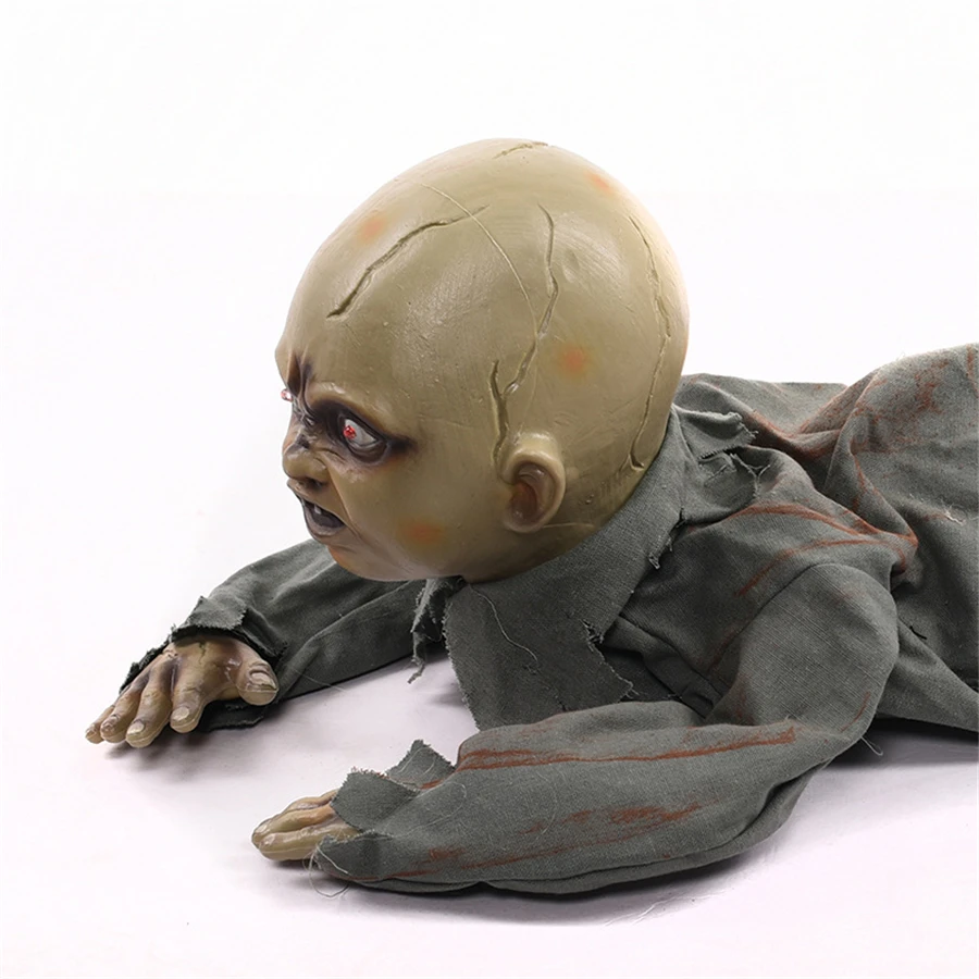 

Halloween Decorations Binocular Flashing Crawling Ghost Doll Creepy Baby Bar Haunted House Secret Room Decoration Props X1