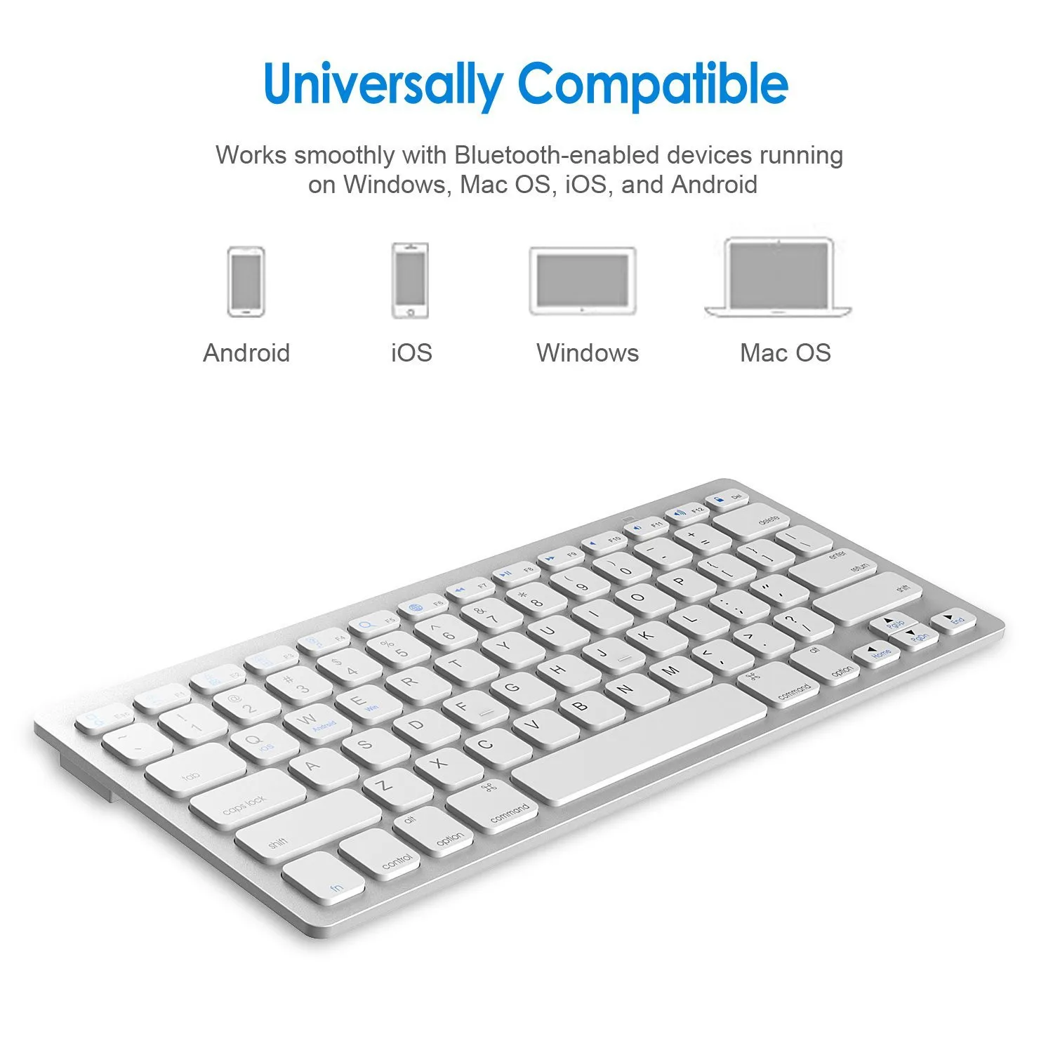 Wireless Keyboard Universal Home Office Bluetooth Keyboard for PC Pad Laptop Phone Spanish German Russian French Korean English