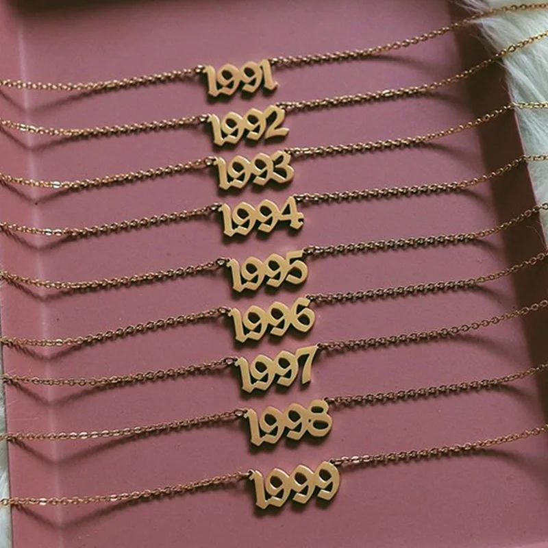 Простое Европейское модное ожерелье женское винтажное на день рождения с цифрой