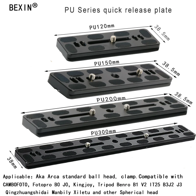 BEXIN-adaptador Universal de aleación de aluminio para trípode, placa de liberación rápida con tornillo 1/4, cabeza de bola para Benro Arca Swiss