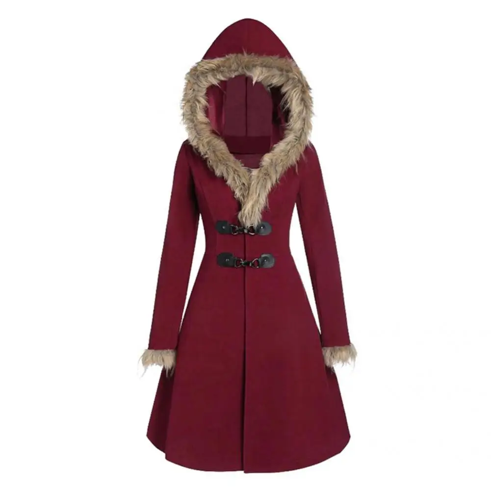 

Stylish Elegant Coat Princess Dress Hem Super Soft Women Coat Solid Color Warm Casual Coat for Work Casual Coat
