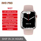 Смарт-часы IWO W27 для мужчин и женщин, спортивные водонепроницаемые Смарт-часы с разрезом, NFC, голосовым и Bluetooth звонком, паролем, IP68