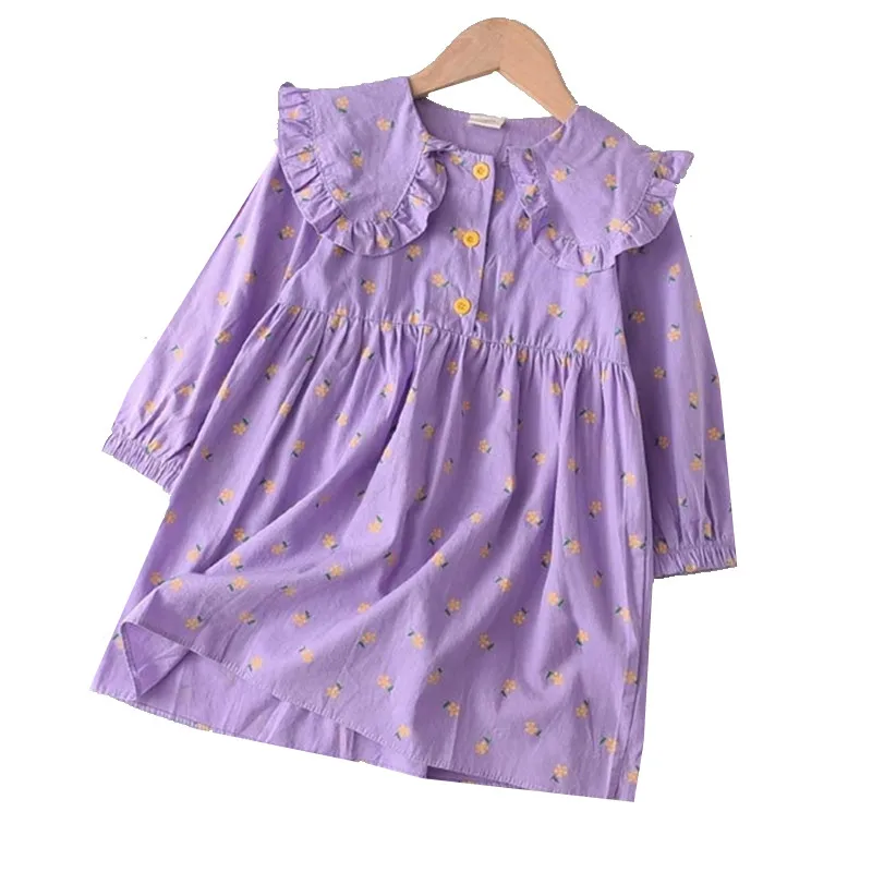 

Повседневное платье с цветочным рисунком для маленьких девочек; Новинка 2020 года; Платье с цветочным рисунком для девочек; Детская одежда; Ос...