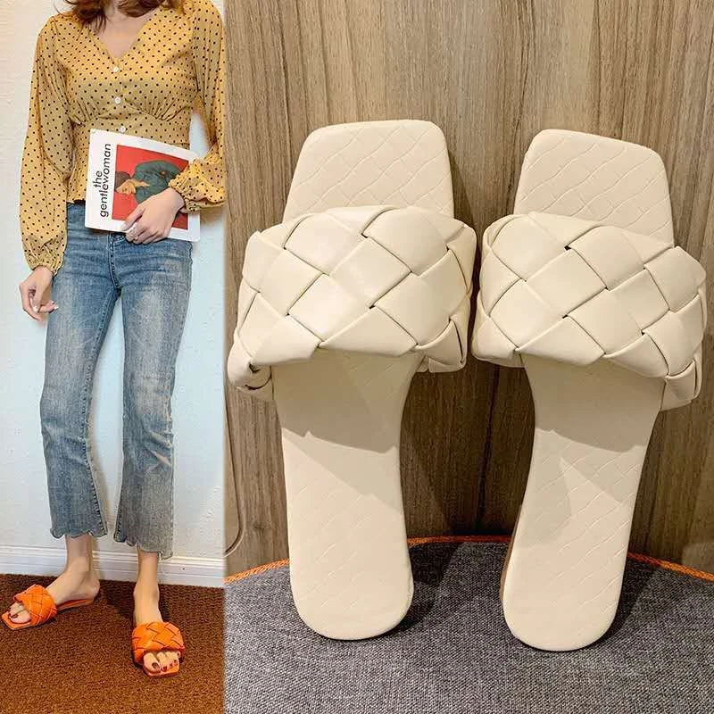 Женские тапочки с открытым носком повседневные шлепанцы Женская кожаная