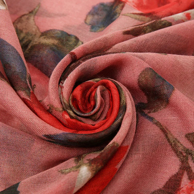 Шарф из вискозы с цветочным принтом Для женщин длинные шарфы больших Размеры