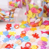 100 pcs cute cartoon resin buttons diy handmade decorative buttons for children creative intelligence button high quality