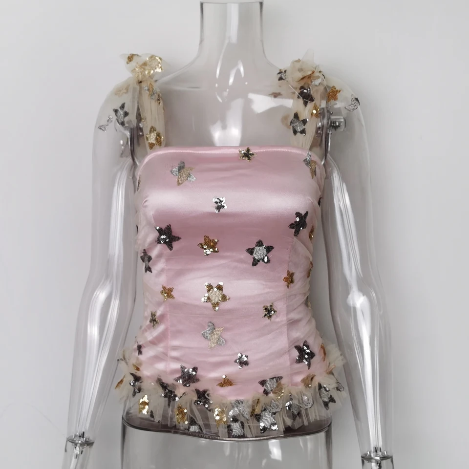 Karlofea Новинка жилет на бретельках укороченные топы для женщин стильные наряды с