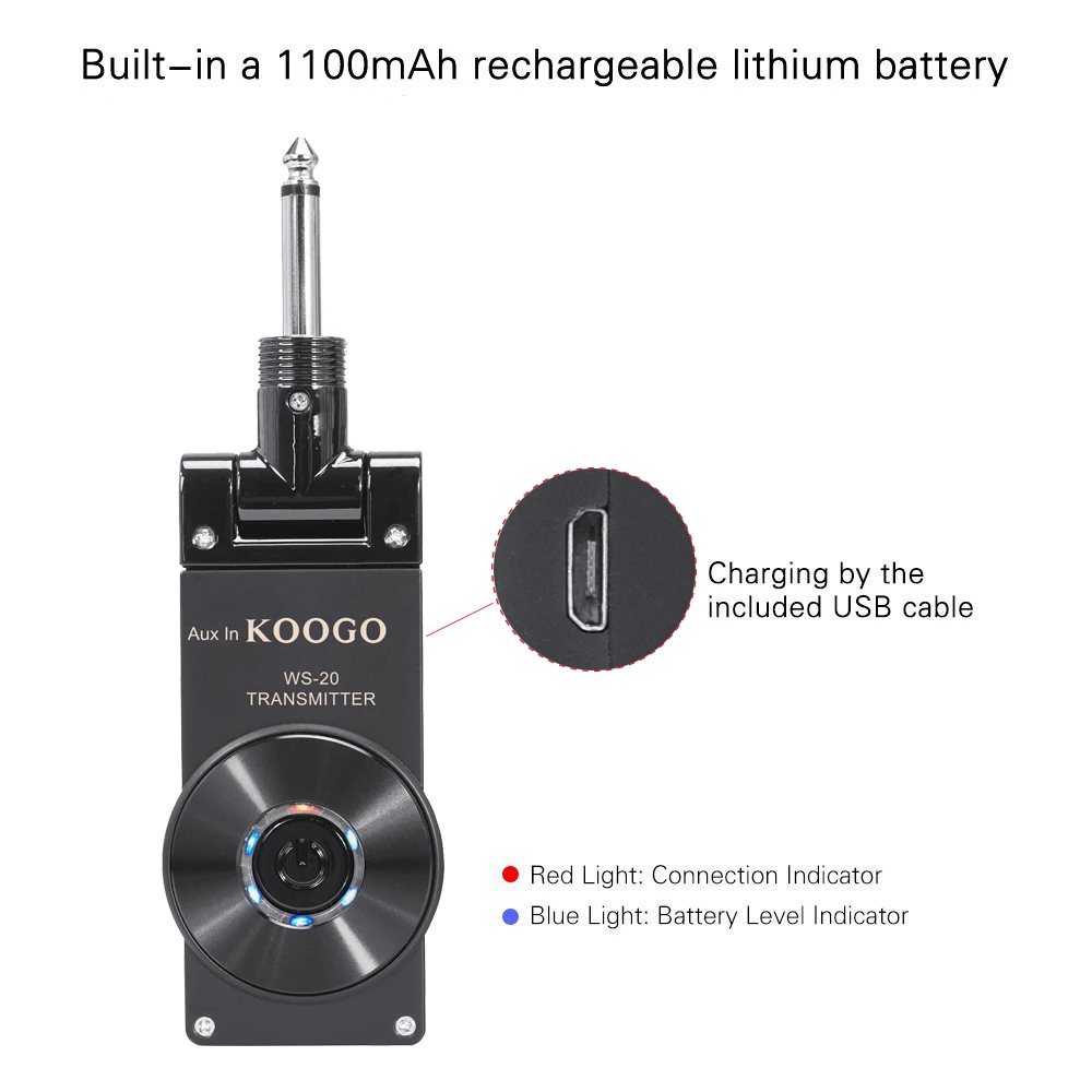 koogo wireless guitar system transmitter receiver für elektrische gitarre bass violine mit akku free global shipping