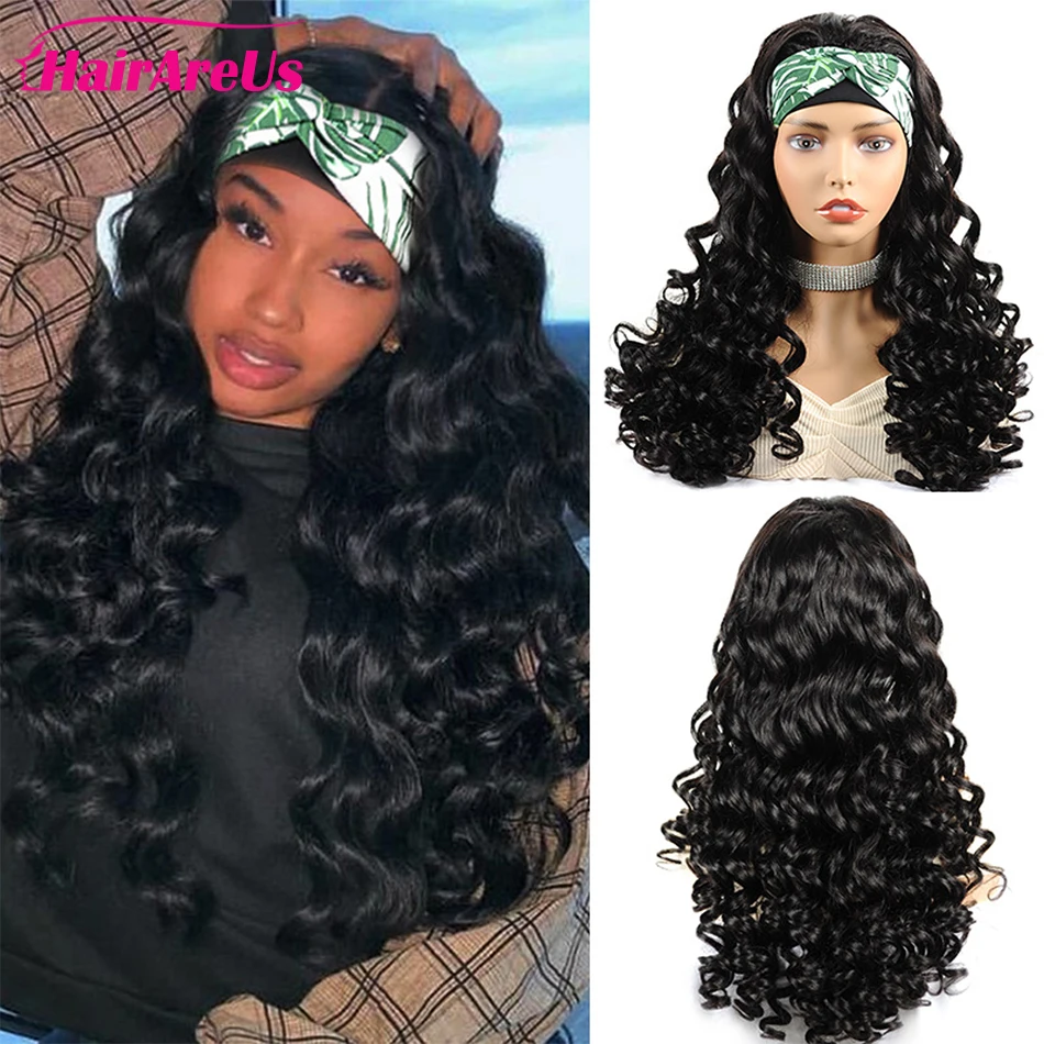 

Свободные волнистые натуральные бразильские волосы Remy, парик для черных женщин, без клея, полностью изготовленный на машине, свободные волн...