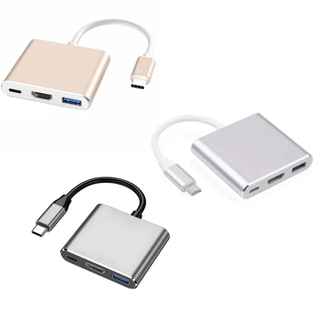Адаптер преобразователь Usb c HDMI Type Hdmi 3 в 1 1080p 4k Uhd для Ноутбуки мобильные