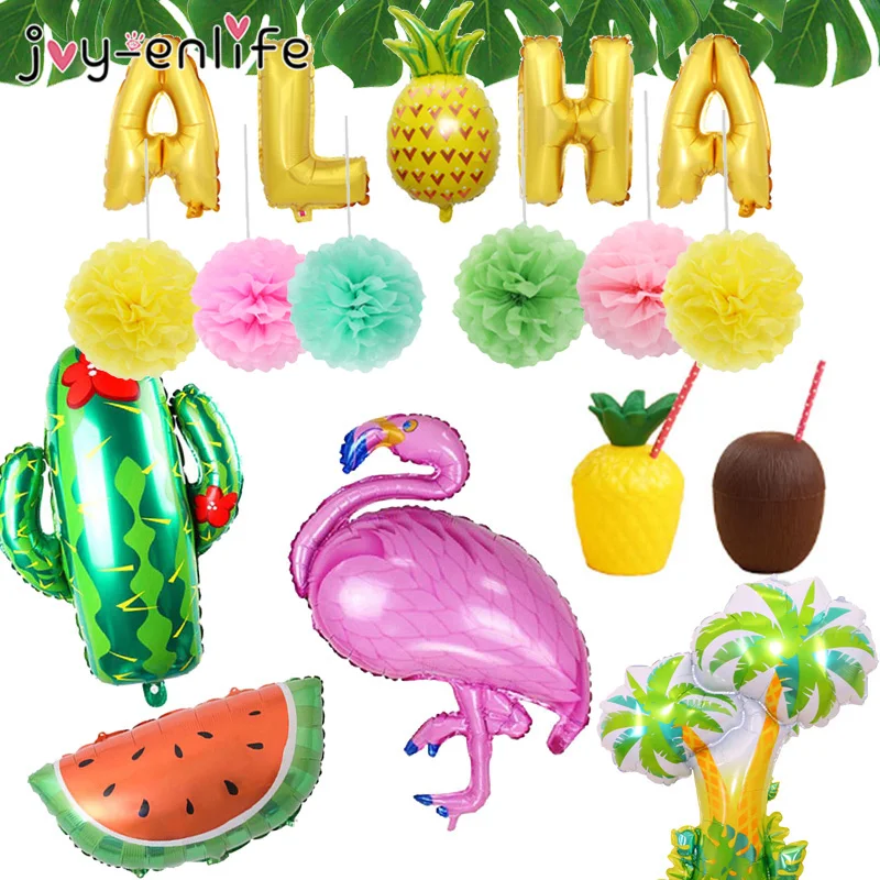 Тропические Гавайские украшения для вечеринки ананас воздушные шары Фламинго