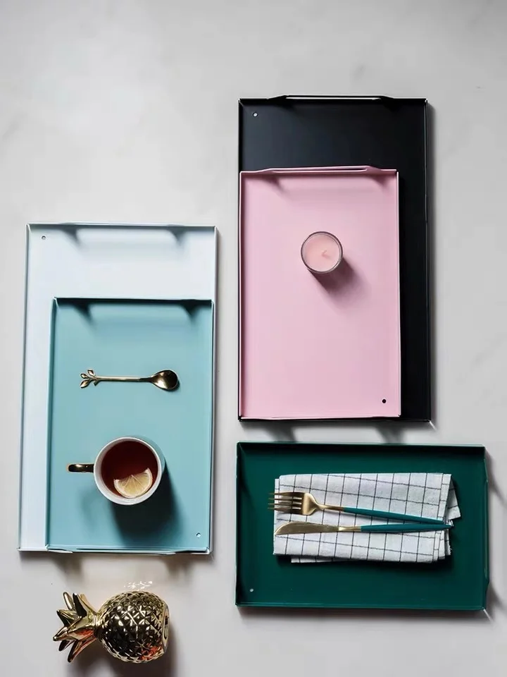 Металлический поднос в скандинавском стиле сервировочный тарелка для ювелирных