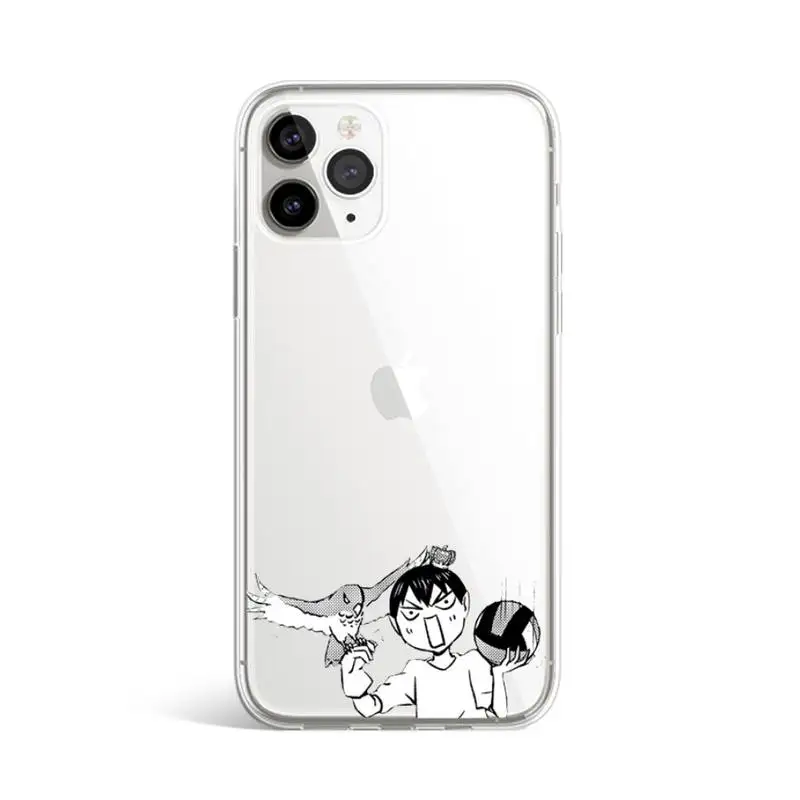 

Cute Japan Anime Oya Haikyuu Phone Case Transparent for iPhone 11 12 mini pro XS MAX 8 7 6 6S Plus X 5S SE 2020 XR
