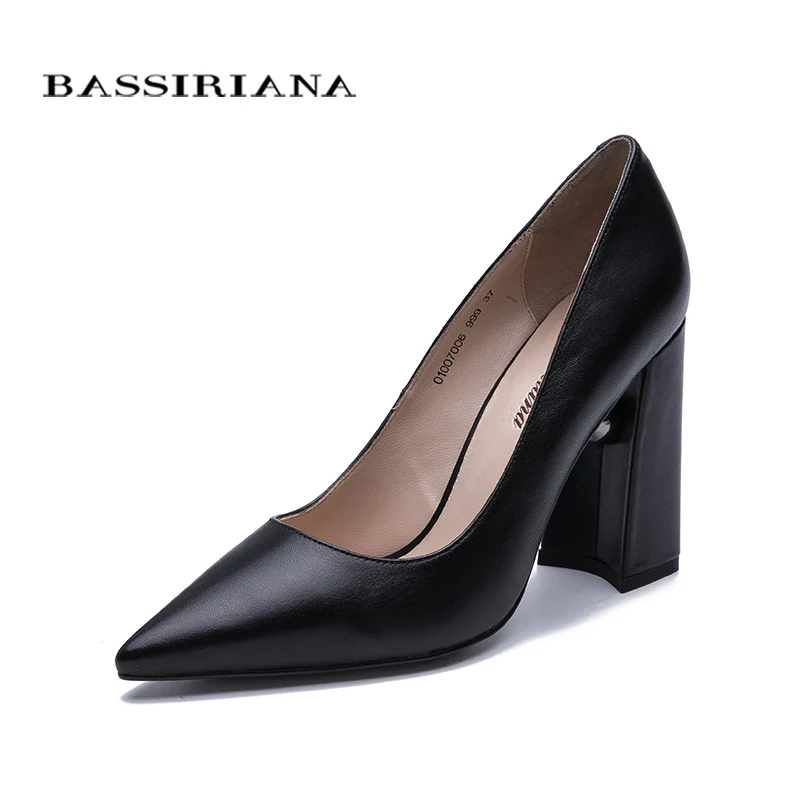 BASSIRIANA 2020 New Ladies Высокие каблуки Натуральная кожа Женская обувь Классические
