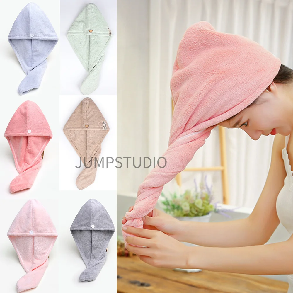 

Magic Shower Cap Thick Coral Fleece Headscarf Absorbent and Quick-drying Microfiber Dry Hair Cap Bath Towel Cap Girls Headgear