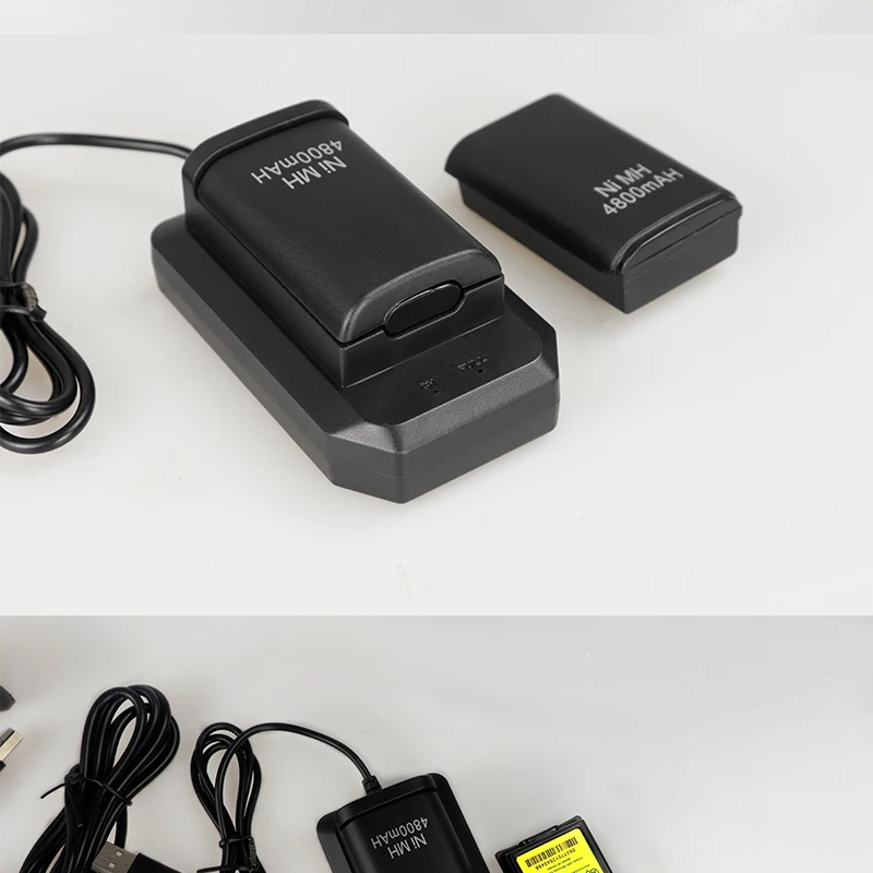 Двойная перезаряжаемая батарея+ USB кабель для зарядного устройства для xbox 360 беспроводной контроллер EM88