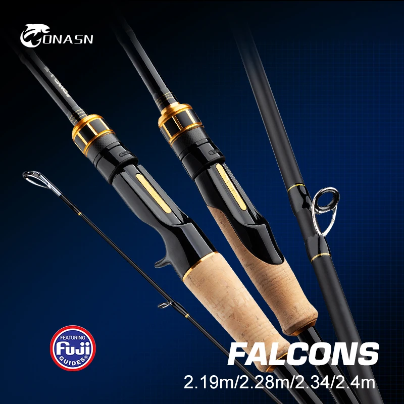 

ONASN FALCON S ClASS Fishing Rods Casting Rod M ML FUJI Guide and Reel Seat Carbon Spinning Bass Travel Tackle