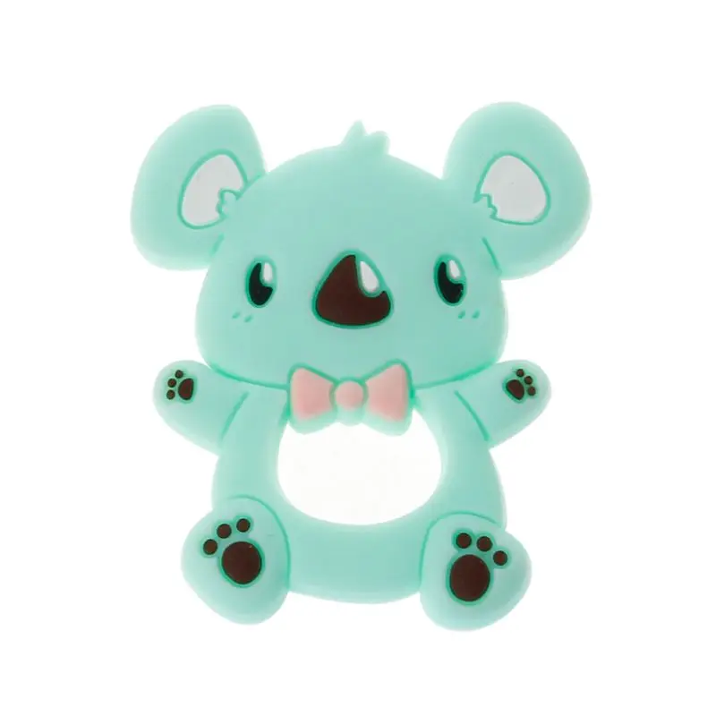 

Safe Cartoon Baby Teethers BPA Free Cute Animal Koala Infant DIY Ring Teether Toddler Silicone Chew Charms Kids Teething Toys