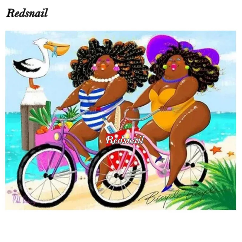 Алмазная живопись сделай сам новинка 5d мультфильм Толстая Леди для езды на