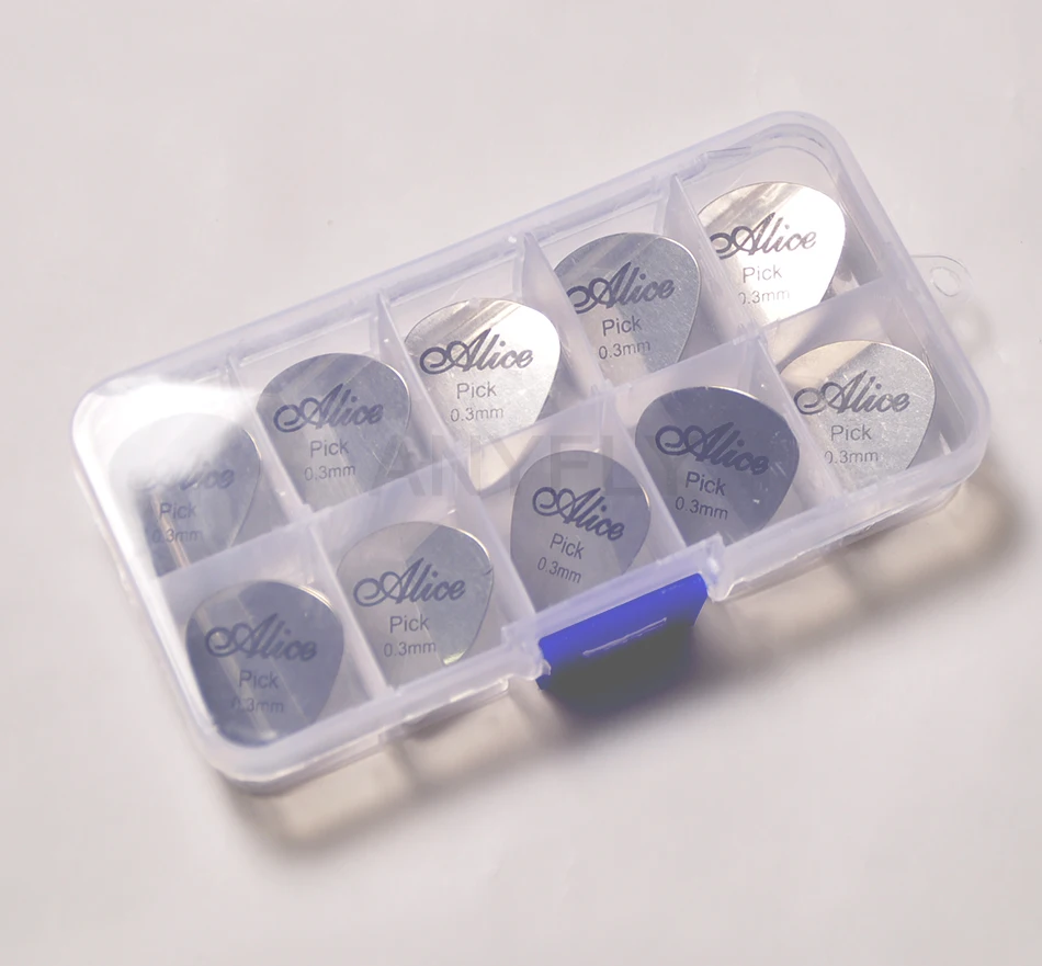 20 stücke alice edelstahl dreieck form metall gitarre picks 1 picks fall akustische elektrische gitarre 03mm free global shipping