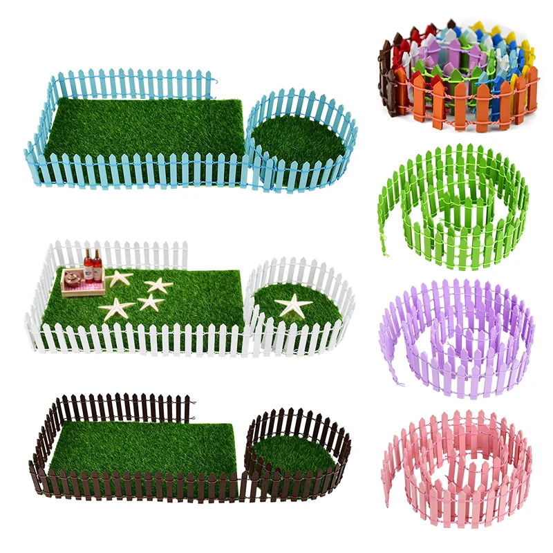 Wood Crafts Wooden Fencing Mini Fairy Garden Barrier DIY Micro Landscape Accessories Handemade Wood Ornament for Home Room Decor
