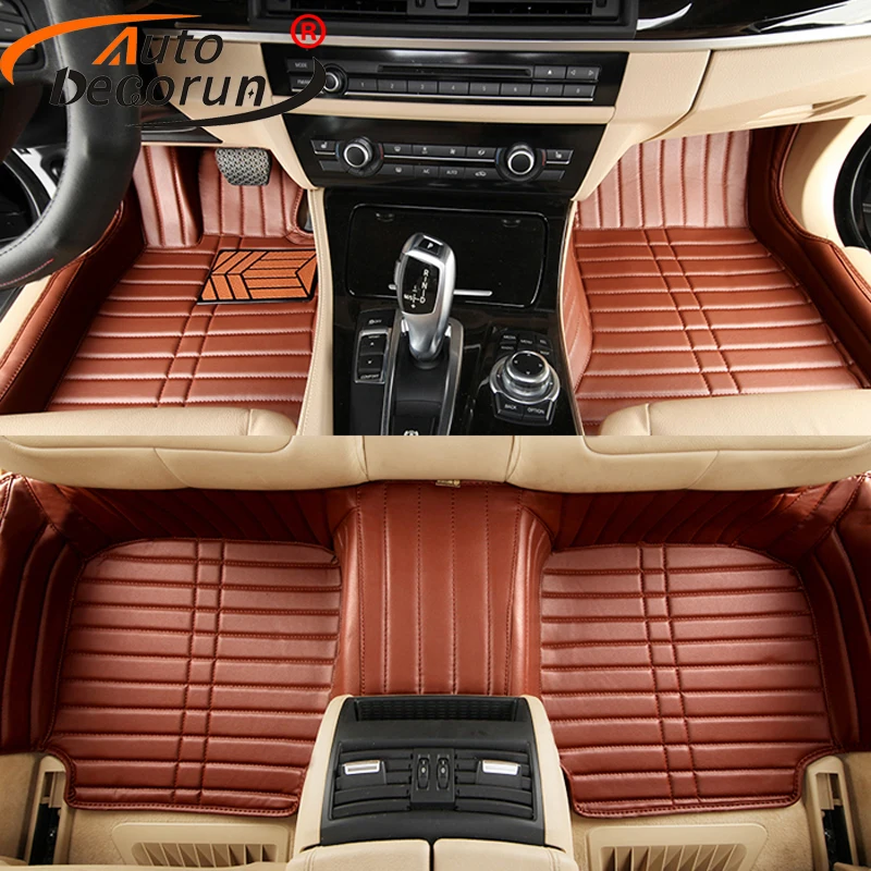 AutoDecorun под заказ ПВХ кожаные автомобильные коврики для Volkswagen Beetle Touareg Tiguan Scirocco