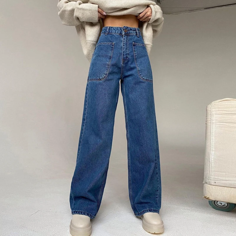 

Denim Trousers Woman Pantalones Vaqueros Mujer High Waist Femme Taille Haute Y2k Wide Leg Large KadÄ±n Kot Calcas Feminina Jeans