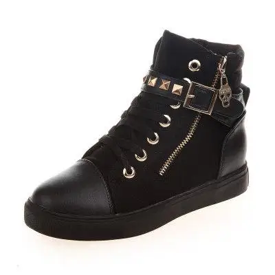 

Canvas Shoes 2020 Women Shoes Fashion Zipper Wedge Women Sneakers High Help Solid Color Ladies Shoes Woman Tenis Feminino