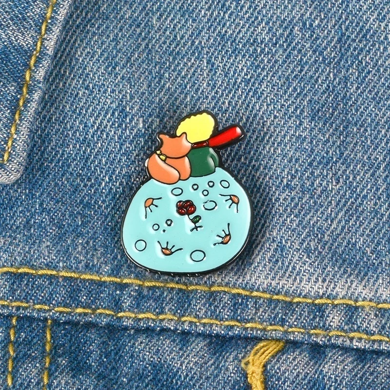 Мультяшная Роза планета Маленький принц и маленькая лисица металлическая