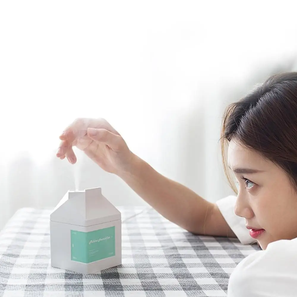 Milk Carton Air Humidifier 260MLMini Usb Ultrasonic Aromatherapy Machine Led Light Aroma Diffuser For Home Office | Дом и сад