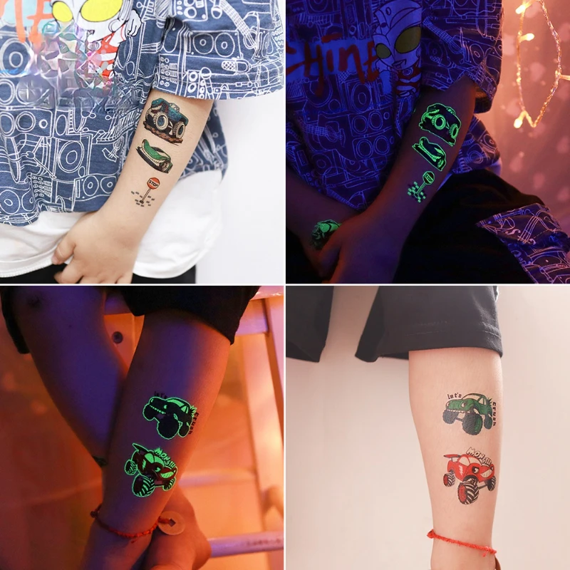 6 шт. Детские Светящиеся Татуировки-наклейки на мотоцикл | Красота и здоровье