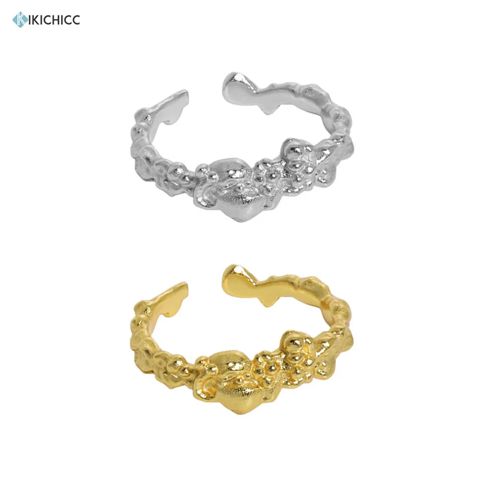 

KIKICHICC 925 пробы цвет серебристый, Золотой нерегулярные с изменяемым размером геометрический кольца плотная Роскошные ювелирные изделия в ст...