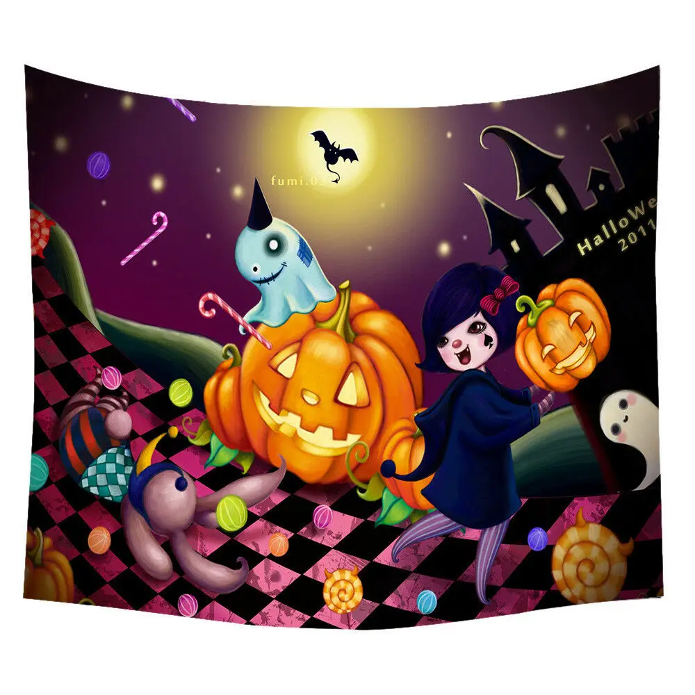 T&uacute;nica para cubrir la playa de Halloween, tapiz de pared, decoraci&oacute;n del hogar, dormitorio-1