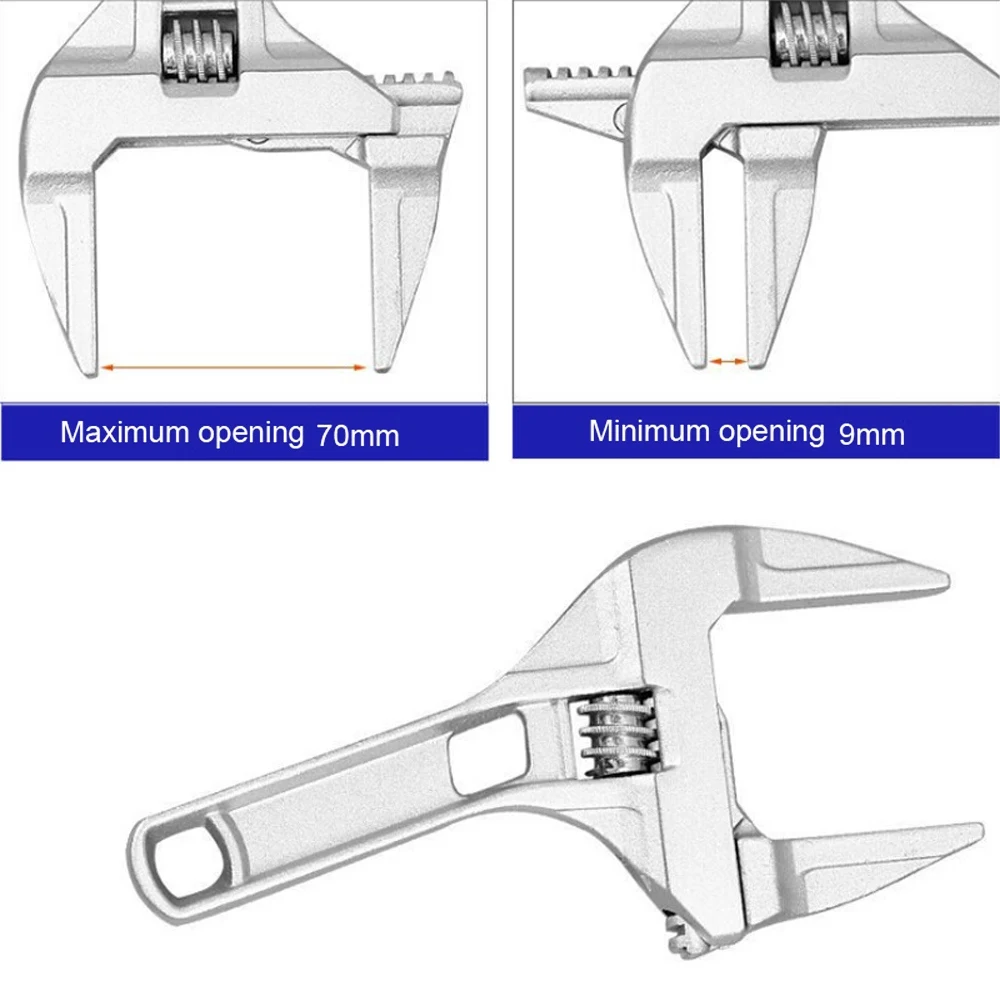 Регулируемый гаечный ключ из алюминиевого сплава большой открывающийся для