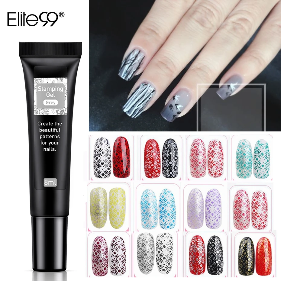 Гель лак для стемпинга Elite99 Цветная декоративная пластина дизайна ногтей печати