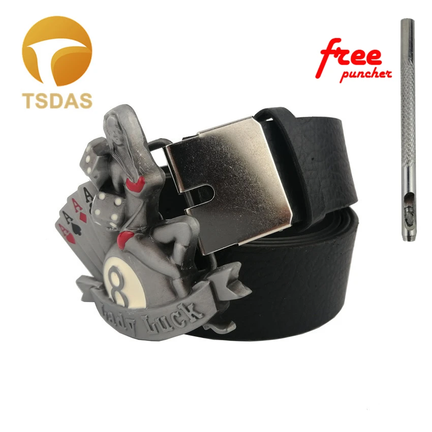 В ковбойском стиле Роскошные Для мужчин металлические пряжки ремня леди Luck Покер