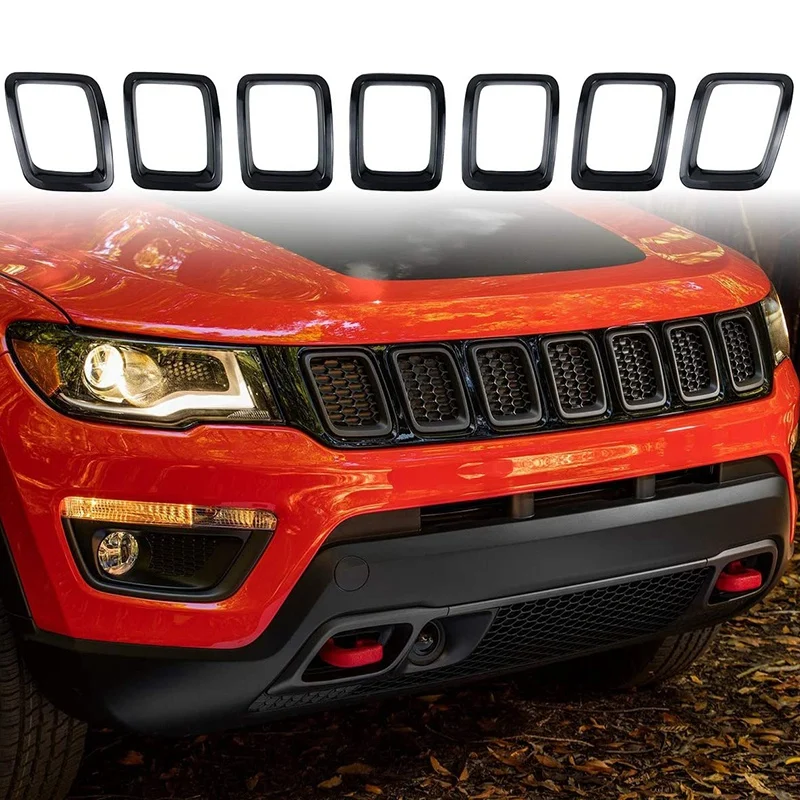 

7 шт., передняя крышка решетки радиатора для Jeep Compass 2017-2019