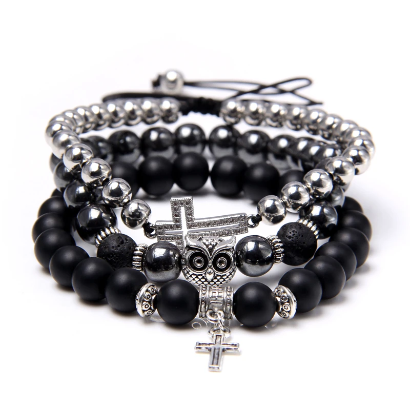 3 шт./компл. классический винтажный браслет с подвеской Крест Сова ювелирные