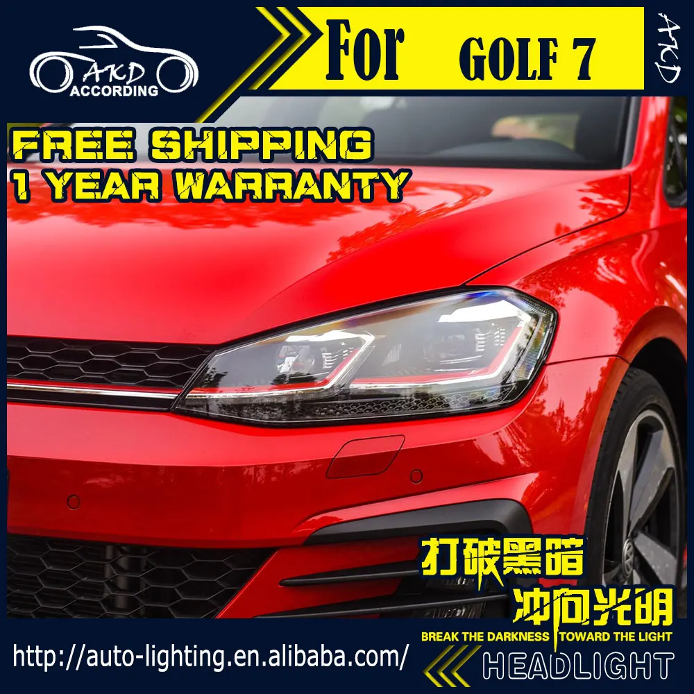 AKD автостайлинг фара для VW Golf 7 фары Golf7 обновление 5 светодиодный ная 2013 2017 DRL H7 D2H Hid