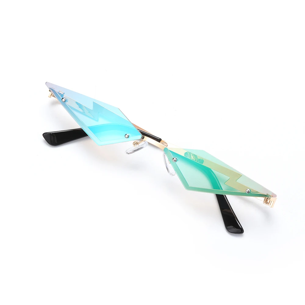 2020 Модные солнцезащитные очки женские ретро без оправы в форме бриллианта