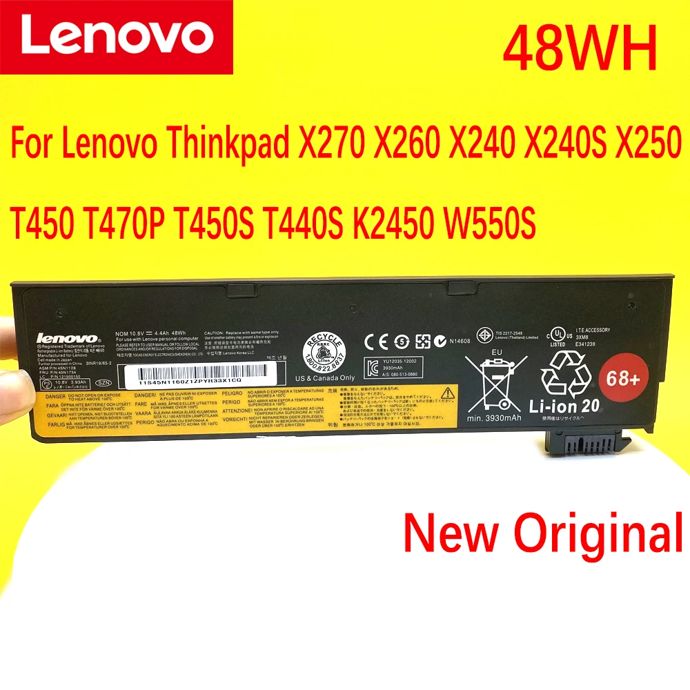 NEW Original 48WH for Lenovo Thinkpad X270 X260 X240 X240S X250 T450 T470P T450S T440S K2450 W550S 45N1136 45N1738