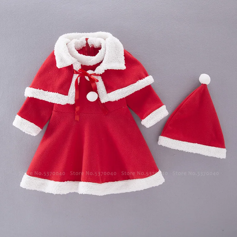 Костюм для костюмированной вечеринки с шапкой Санта Клауса маленьких девочек