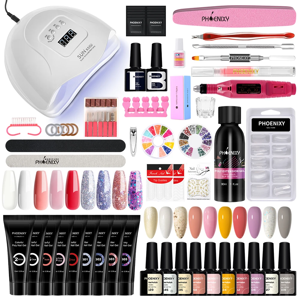 

Gel Nail Polish Varnish Nail Kit With 36W/80W LED UV Lamp Dryer All For Manicure Set Poly Nail Gel Set With Drill Starter Set