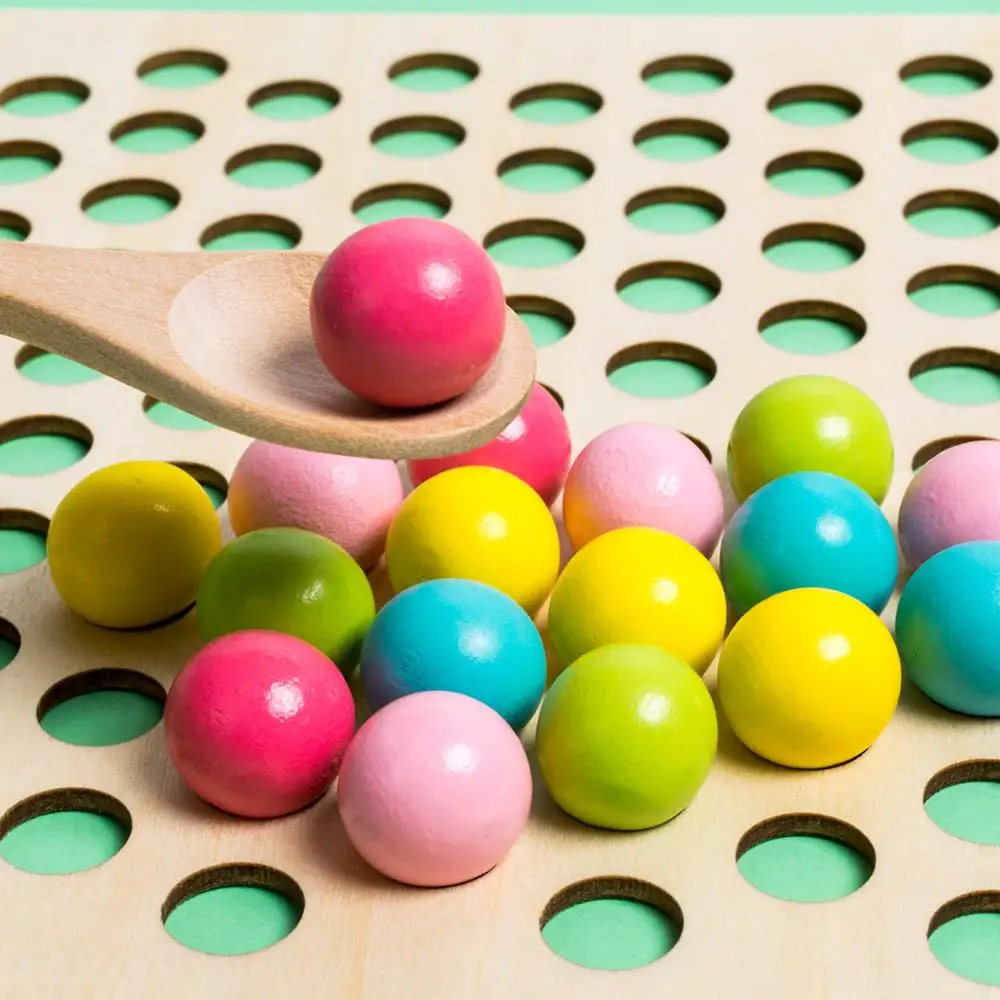 kids early learning educational hands brain training clip beads montessori color sorting wooden toys math game children |