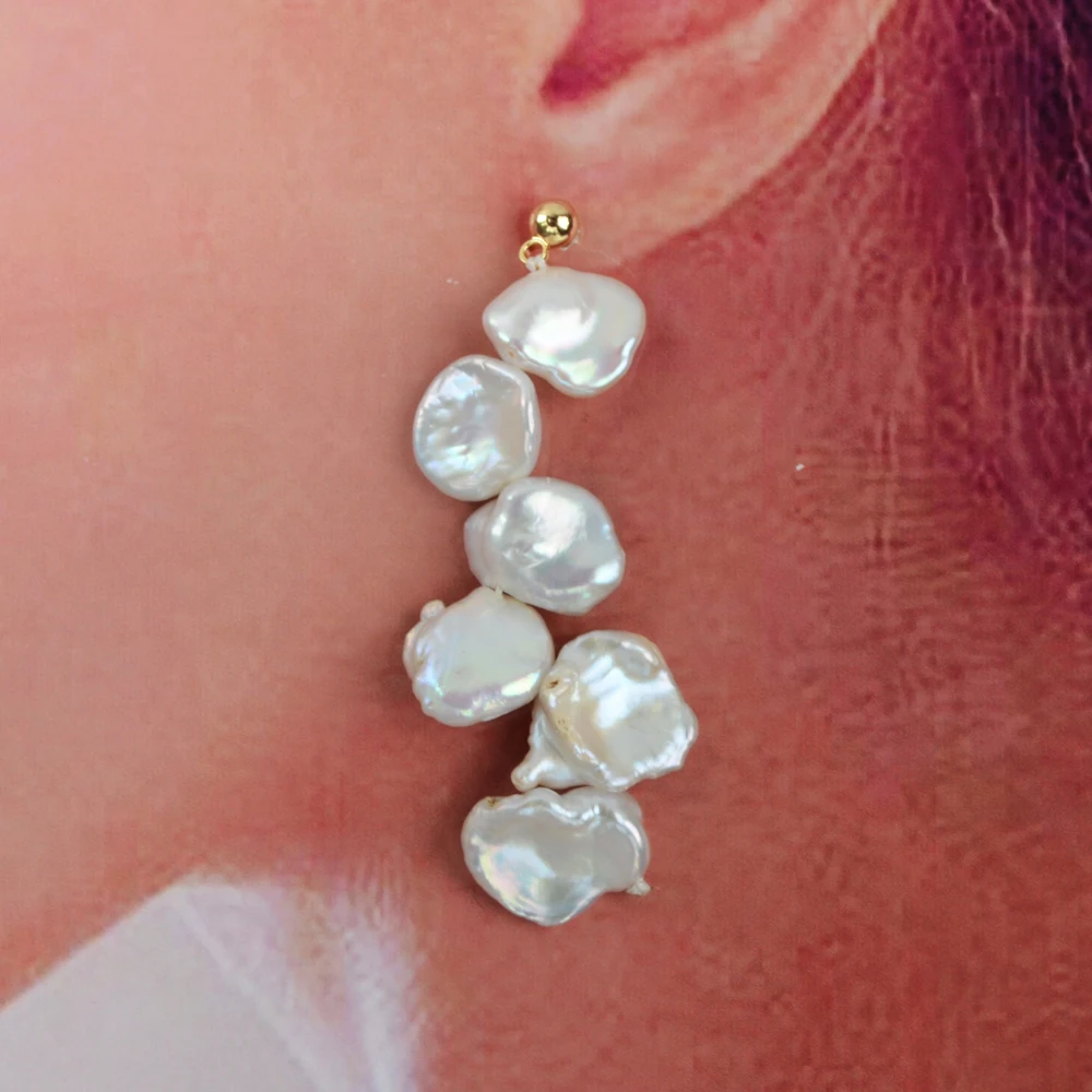 Серьги гвоздики BOROSA естественный неправильной формы женские шикарные серьги с