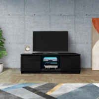 modern led lights tv cabinet stand with storage drawers living room entertainment center media console table whiteblack
